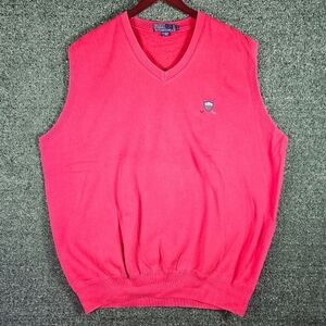 Vintage Polo Ralph Lauren V-Neck Red Golf Sweater Vest / Mens Size Large